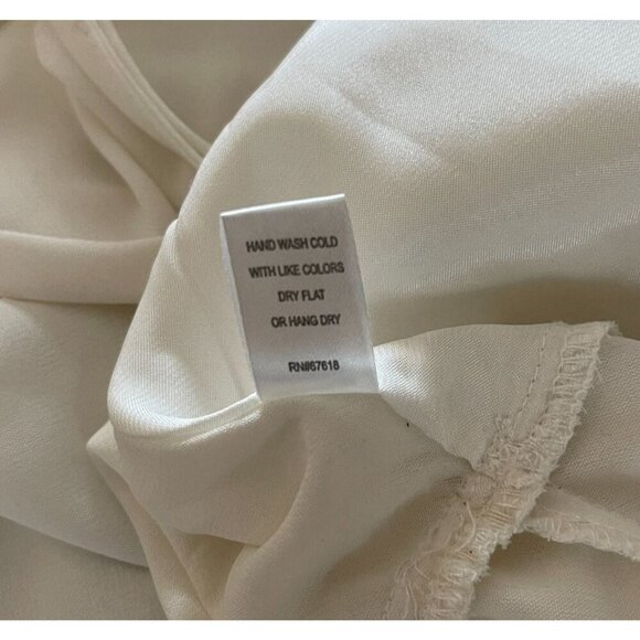 Flora Nikrooz S Chiffon Satin Nightgown Rosette Strap Back Tie Bridal Negligee - Picture 8 of 8